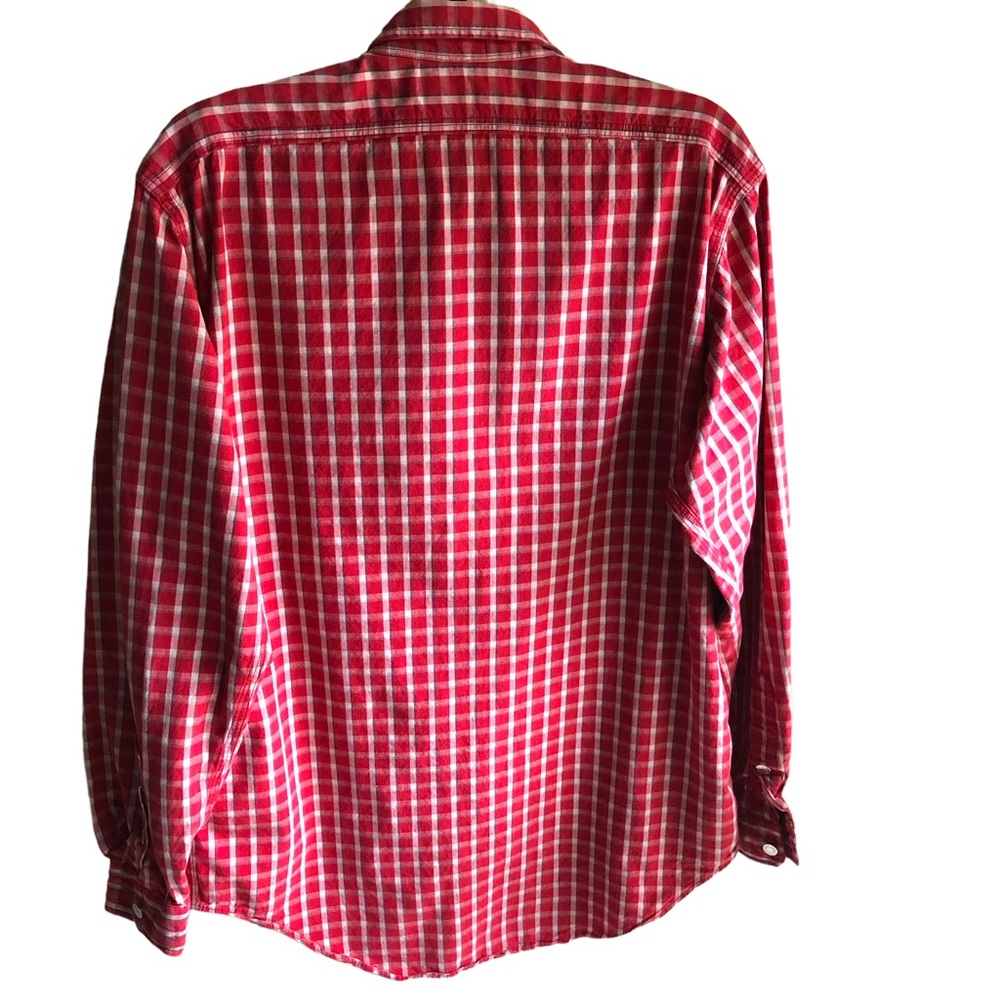Vintage 80's Polo Ralph Lauren Authentic Dungarees Red Plaid Shirt. Size Medium - Picture 3 of 16